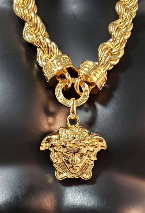 how much does a 24k gold chain cost versace|versace necklace real gold.